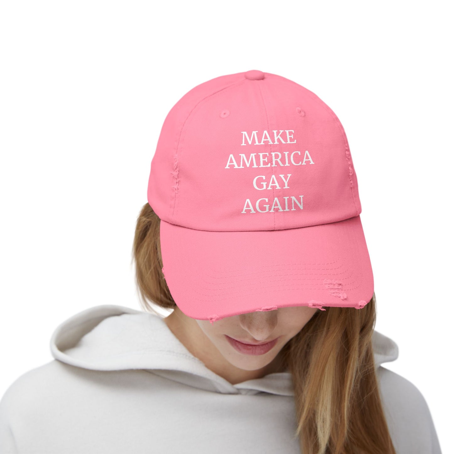 Unisex Distressed Cap - Make America Gay Again Hat